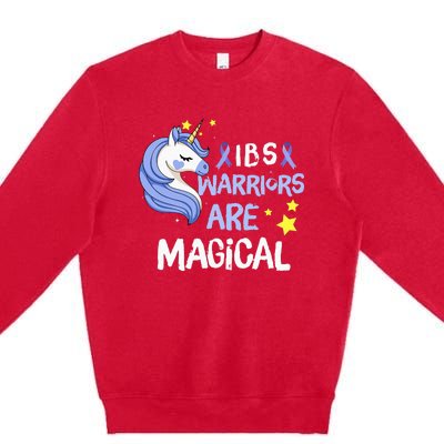 Irritable Bowel Syndrome Warriors Unicorn IBS Periwinkle Premium Crewneck Sweatshirt