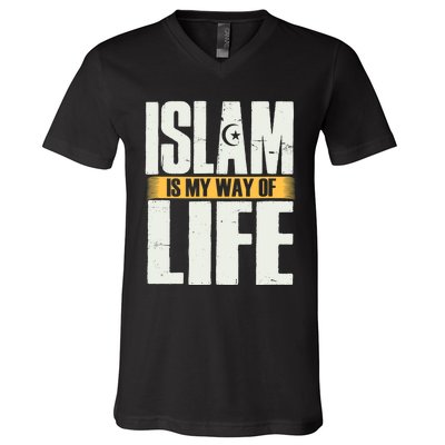 Islam Believe Symbol Muslim Sign Ramadan Religion Gift V-Neck T-Shirt