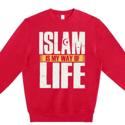 Islam Believe Symbol Muslim Sign Ramadan Religion Gift Premium Crewneck Sweatshirt