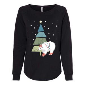 Ice Bear Santa And Christmas Tree Believe In Christmas Funny Gift Womens California Wash Sweatshirt