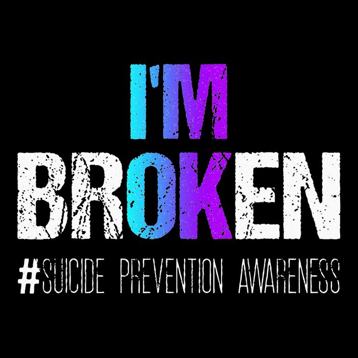 I'm broken Teal & Purple Ribbon Suicide Prevention Awareness City Backpack