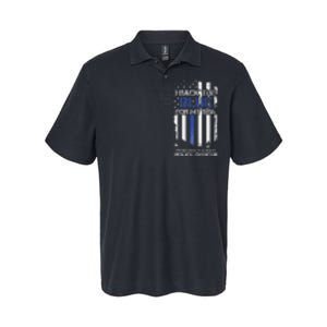 I Back The Blue For My Son Proud Mom Of A Police Officer Softstyle Adult Sport Polo