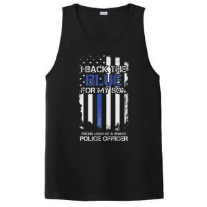 I Back The Blue For My Son Proud Mom Of A Police Officer PosiCharge Competitor Tank