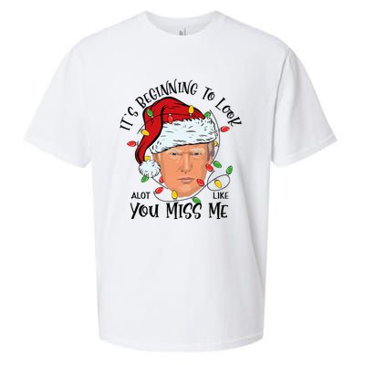 Its Beginning To Look A Lot Like You Miss Me Trump Christmas Sueded Cloud Jersey T-Shirt