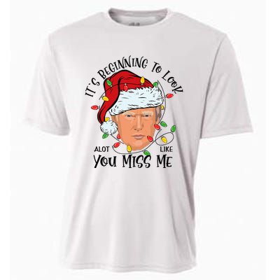 Its Beginning To Look A Lot Like You Miss Me Trump Christmas Cooling Performance Crew T-Shirt