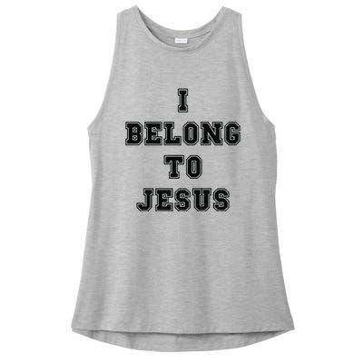 I Belong To Jesus Religious Christian Ladies PosiCharge Tri-Blend Wicking Tank