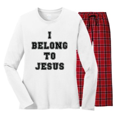 I Belong To Jesus Religious Christian Women's Long Sleeve Flannel Pajama Set 