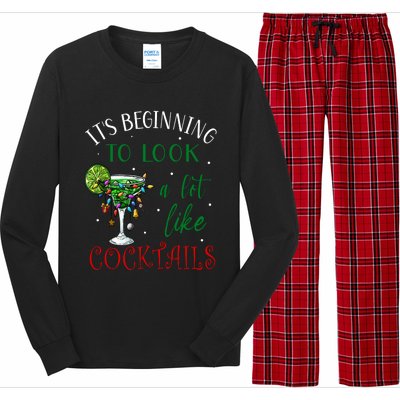 It's Beginning To Look A Lot Like Cocktails Funny Christmas Sweatshirt Long Sleeve Pajama Set