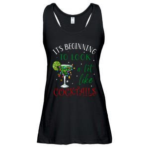 It's Beginning To Look A Lot Like Cocktails Funny Christmas Sweatshirt Ladies Essential Flowy Tank