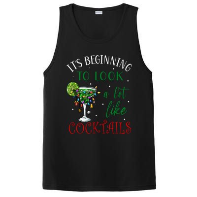 It's Beginning To Look A Lot Like Cocktails Funny Christmas Sweatshirt PosiCharge Competitor Tank