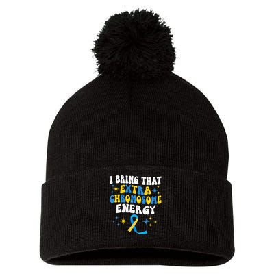 I Bring That Extra Chromosome Energy Down Syndrome Pom Pom 12in Knit Beanie