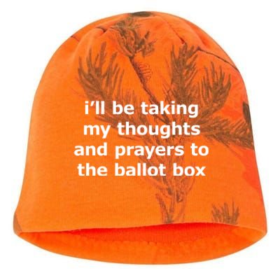 Ill Be Taking My Thoughts And Prayers To The Ballot Box Kati - Camo Knit Beanie