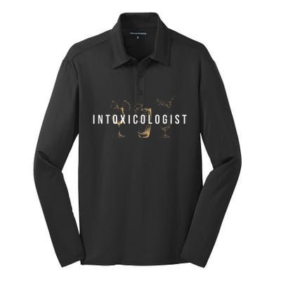 Intoxicologist Bartender Tapster Bartending Bar Pub Owner Silk Touch Performance Long Sleeve Polo