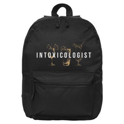 Intoxicologist Bartender Tapster Bartending Bar Pub Owner 16 in Basic Backpack