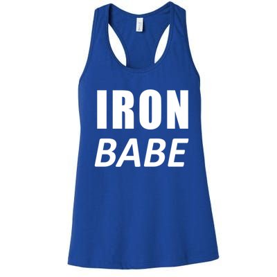 Iron Babe Triathlon Mom Wife Mothers Day Mother Gift Women's Racerback Tank