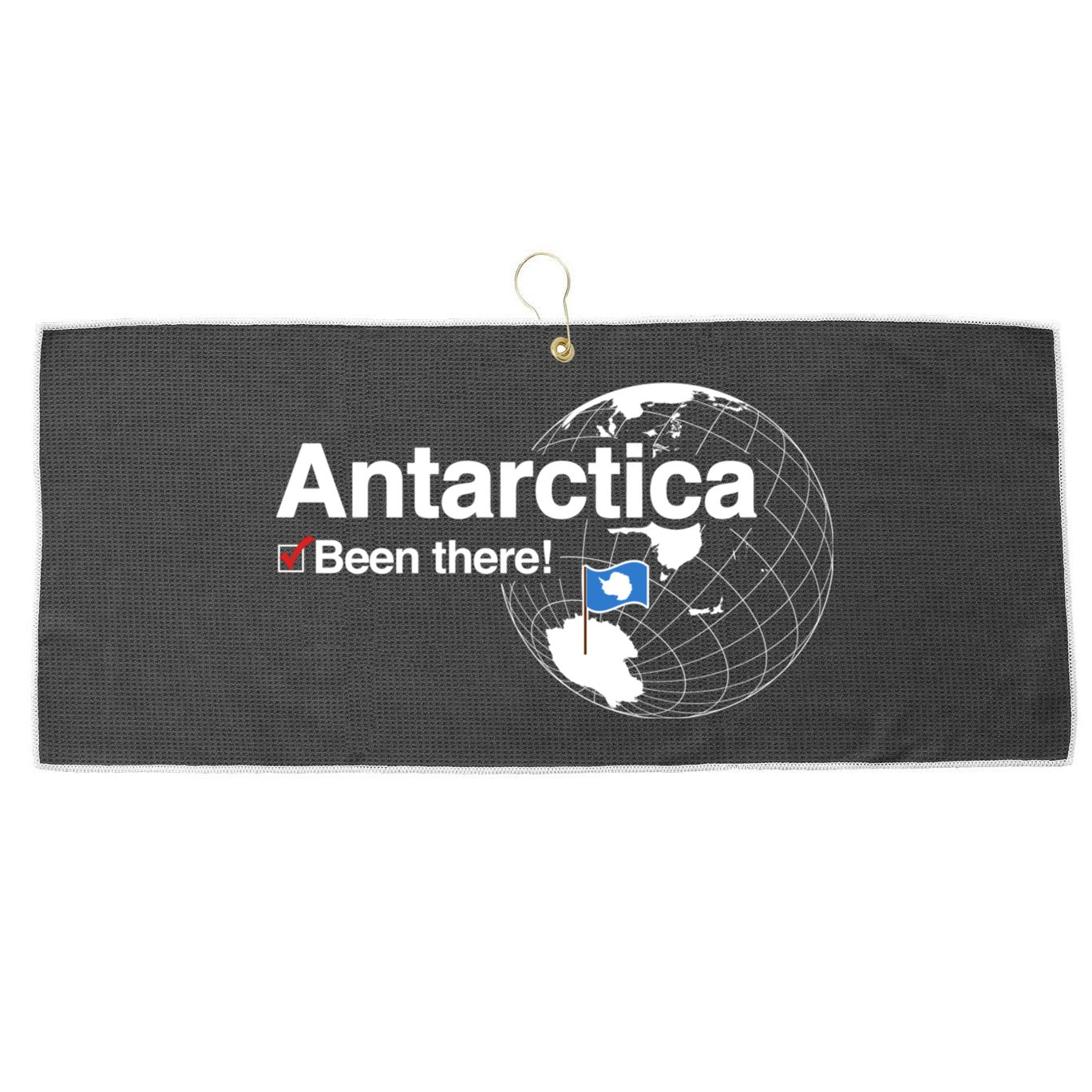 Ive Been There Flag Of Antarctica Large Microfiber Waffle Golf Towel