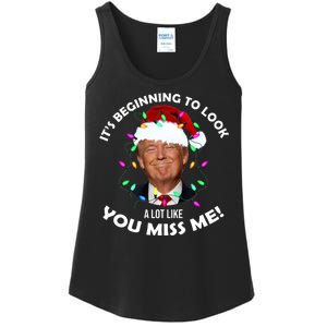 It's Beginning To Look A Lot Like You Miss Me Trump Christmas Ladies Essential Tank