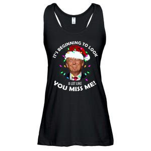 It's Beginning To Look A Lot Like You Miss Me Trump Christmas Ladies Essential Flowy Tank