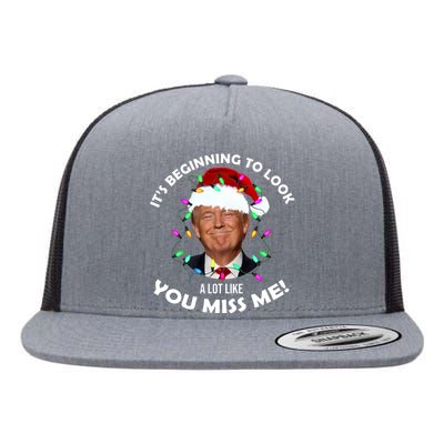 It's Beginning To Look A Lot Like You Miss Me Trump Christmas Flat Bill Trucker Hat