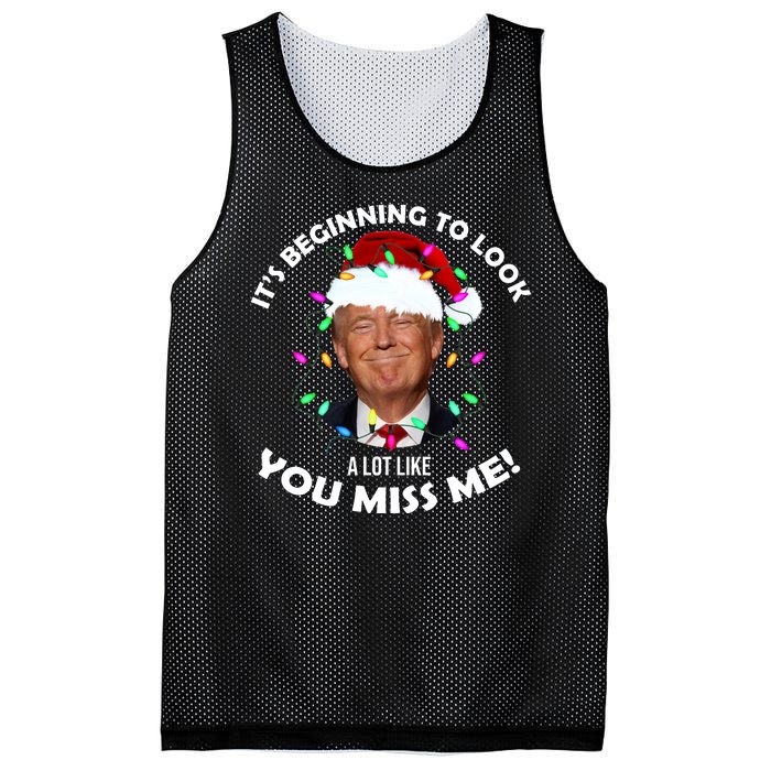 It's Beginning To Look A Lot Like You Miss Me Trump Christmas Mesh Reversible Basketball Jersey Tank