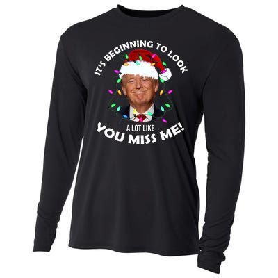 It's Beginning To Look A Lot Like You Miss Me Trump Christmas Cooling Performance Long Sleeve Crew