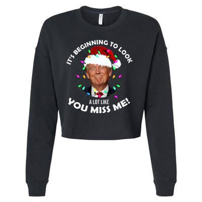 It's Beginning To Look A Lot Like You Miss Me Trump Christmas Cropped Pullover Crew