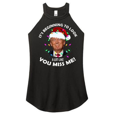 It's Beginning To Look A Lot Like You Miss Me Trump Christmas Women's Perfect Tri Rocker Tank