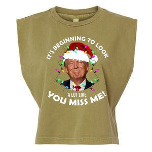 It's Beginning To Look A Lot Like You Miss Me Trump Christmas Garment-Dyed Women's Muscle Tee