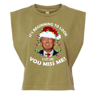 It's Beginning To Look A Lot Like You Miss Me Trump Christmas Garment-Dyed Women's Muscle Tee