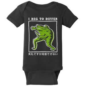 I Beg To Differ Frog Japanese Baby Bodysuit