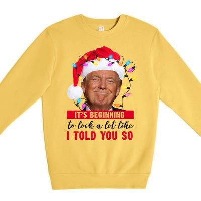 It's Beginning To Look A Lot Like I Told You So Funny Donald Trump Christmas Premium Crewneck Sweatshirt