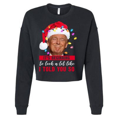 It's Beginning To Look A Lot Like I Told You So Funny Donald Trump Christmas Cropped Pullover Crew