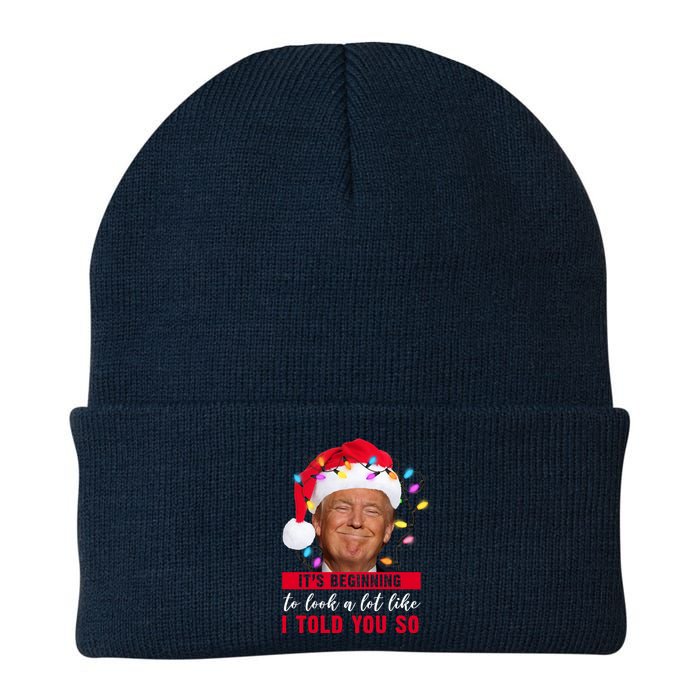 It's Beginning To Look A Lot Like I Told You So Funny Donald Trump Christmas Knit Cap Winter Beanie