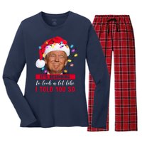 It's Beginning To Look A Lot Like I Told You So Funny Donald Trump Christmas Women's Long Sleeve Flannel Pajama Set 