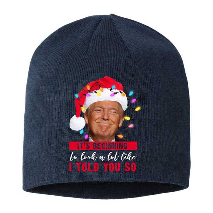 It's Beginning To Look A Lot Like I Told You So Funny Donald Trump Christmas Sustainable Beanie