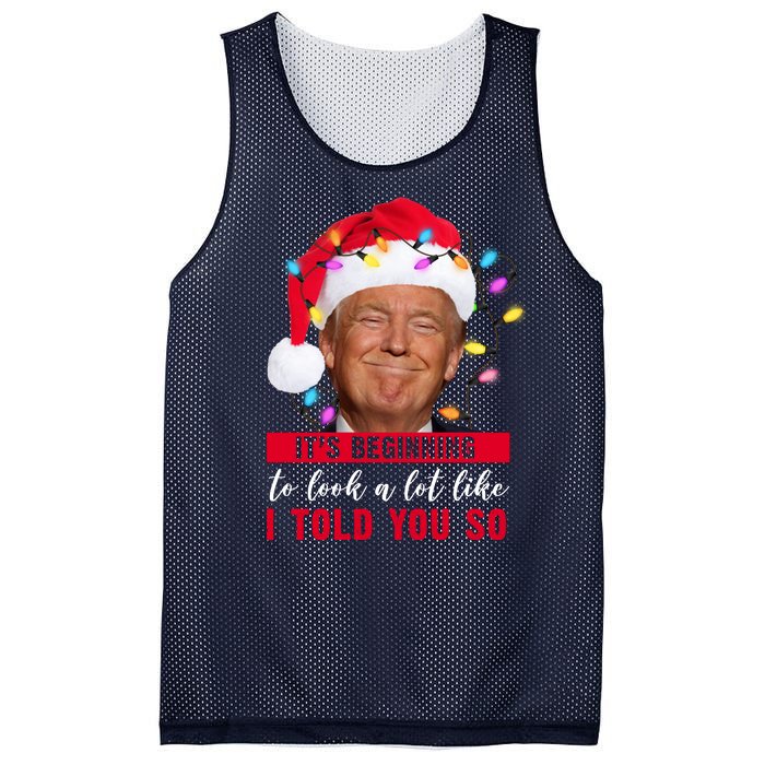 It's Beginning To Look A Lot Like I Told You So Funny Donald Trump Christmas Mesh Reversible Basketball Jersey Tank