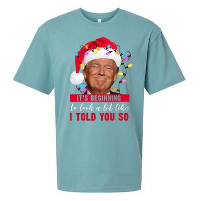 It's Beginning To Look A Lot Like I Told You So Funny Donald Trump Christmas Sueded Cloud Jersey T-Shirt