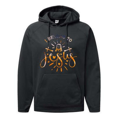 I Belong To Jesus Christian Gym Apparel Christian Dad Performance Fleece Hoodie