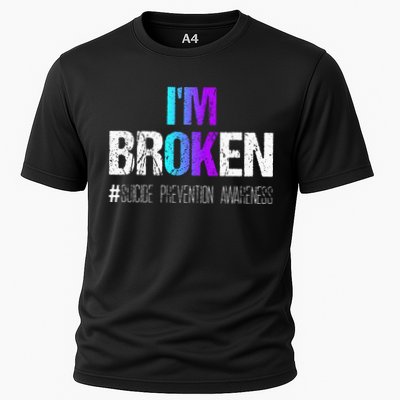 Im Broken Teal & Purple Ribbon Suicide Prevention Awareness Performance Shirt