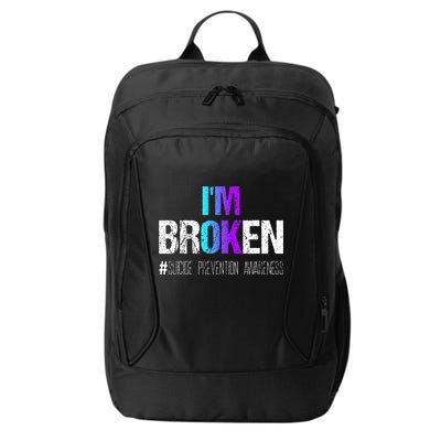 Im Broken Teal & Purple Ribbon Suicide Prevention Awareness City Backpack