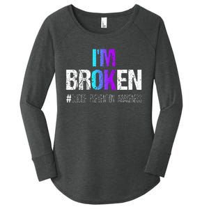 Im Broken Teal & Purple Ribbon Suicide Prevention Awareness Women's Perfect Tri Tunic Long Sleeve Shirt