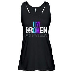 Im Broken Teal & Purple Ribbon Suicide Prevention Awareness Ladies Essential Flowy Tank