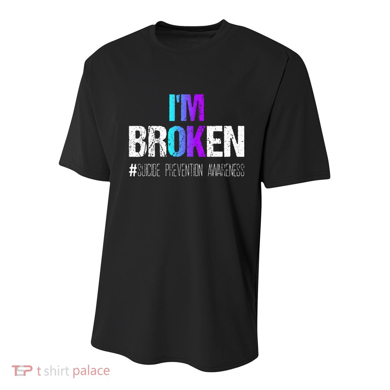 Im Broken Teal & Purple Ribbon Suicide Prevention Awareness Youth Performance Sprint T-Shirt