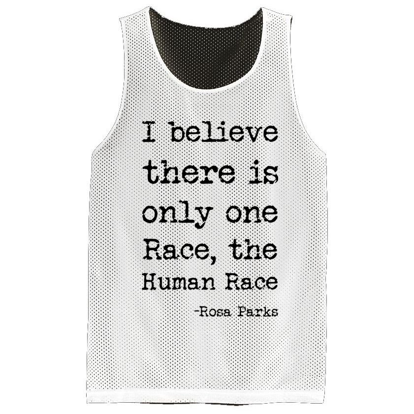 I Believe There Is Only One Race, The Human Race Mesh Reversible Basketball Jersey Tank