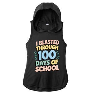 I Blasted Through 100 Days Of School Rocket Fun Teacher Ladies PosiCharge Tri-Blend Wicking Draft Hoodie Tank