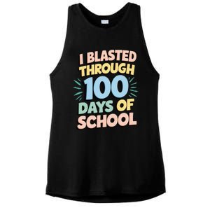 I Blasted Through 100 Days Of School Rocket Fun Teacher Ladies PosiCharge Tri-Blend Wicking Tank