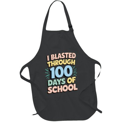 I Blasted Through 100 Days Of School Rocket Fun Teacher Full-Length Apron With Pockets