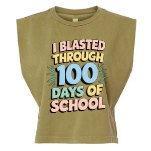 I Blasted Through 100 Days Of School Rocket Fun Teacher Garment-Dyed Women's Muscle Tee