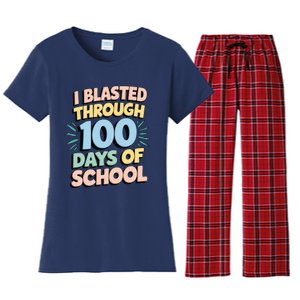 I Blasted Through 100 Days Of School Rocket Fun Teacher Women's Flannel Pajama Set