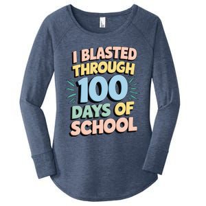 I Blasted Through 100 Days Of School Rocket Fun Teacher Women's Perfect Tri Tunic Long Sleeve Shirt